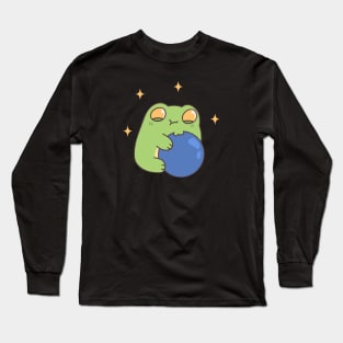 Frog Eating Blueberry Long Sleeve T-Shirt